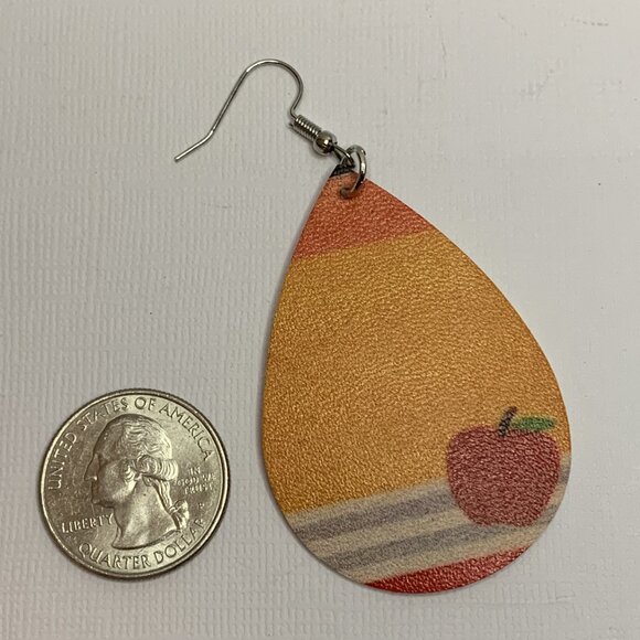 Teacher Earring, Pencil Earring, Apple Earring, Educator Earring, Gift Idea - Picture 4 of 6